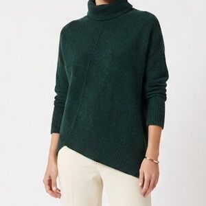 AllSaints Forest Green Turtleneck Knit Sweater Minimalist XS